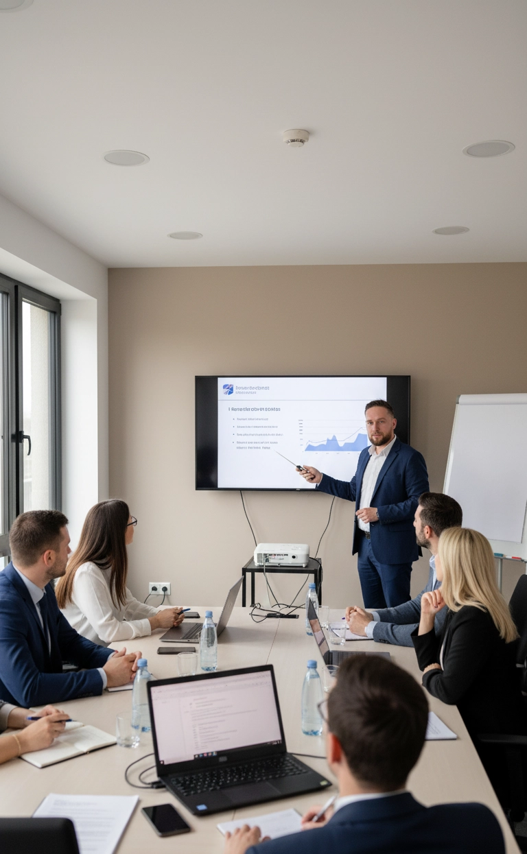 Ben coaching a sales team